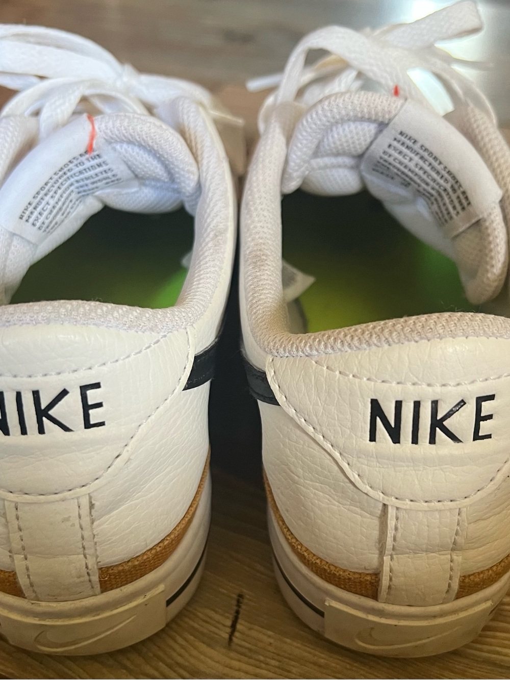 Nike White Low-Top Sneakers with Tan Trim - Picture 2 of 4